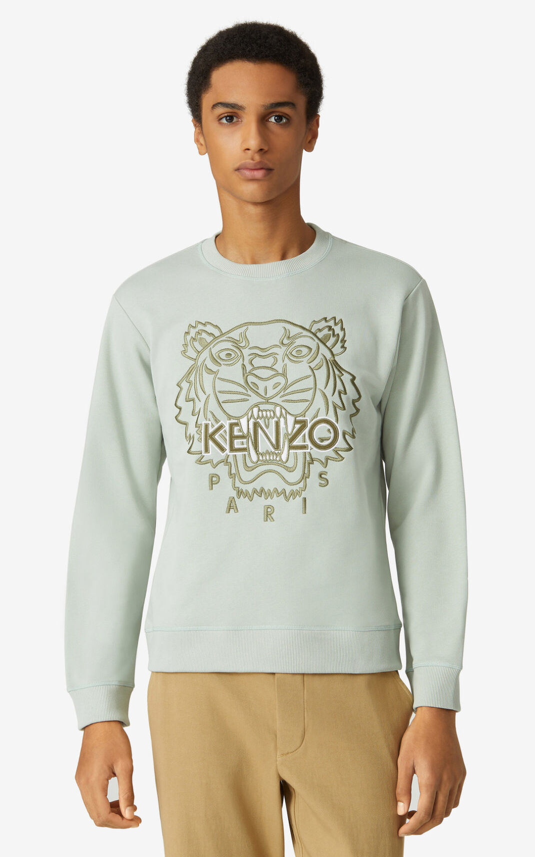 Sweat Kenzo Tiger Homme Vert Olive Vert | XPGL-64231